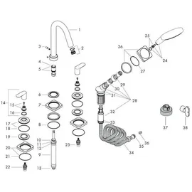 Hansgrohe AXOR Citterio M 4-Loch Wannenrandarmatur mit Hebelgriffen und Rosetten, 34444140,