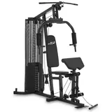 ArtSport Kraftstation ProfiGym 3000 mit 14 Gewichten, 77 kg - Bizeps, Lattzug, Butterfly - Schwarz