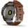 Garmin Fenix 7 Sapphire Solar Titanium Titan mit braunem Lederarmband