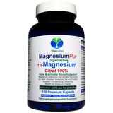 VitalLeben MAGNESIUM PUR statt MAGNESIUMMANGEL - 120 Pulver Kapseln PFLANZLICH + ORGANISCH + ELEMENTAR - NERVEN + Muskeln + HERZ & Kreislauf - OHNE ZUSATZSTOFFE. 27140-120