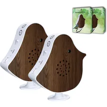 NORTHPOINT Naturgeräusche Box Vogel Sound Box Echtholz Bewegungsmelder Sound Sensor Timer USB-C (2er-Set Nussholz)
