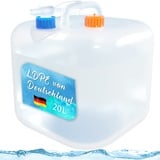 Reinalin Wasserkanister Faltbar 20L - Wassertank mit Hahn Camping Trinkwasserkanister 100% Dicht - Lebensmittelecht Kanister Wasser