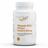 Vita World GmbH Vitamin B12 500 µg + Folsäure 800 µg Tabletten 180 St.