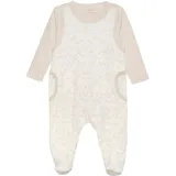 FIXONI Kinder Langarmbody "Body LS w.Velour Romper" in Beige | Gr.: 56