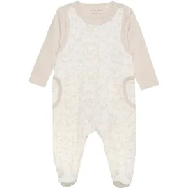 FIXONI Kinder Langarmbody "Body LS w.Velour Romper" in Beige | Gr.: 56