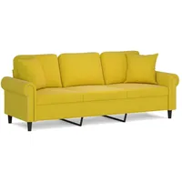 VidaXL 3-Sitzer-Sofa mit Zierkissen Gelb 180 cm Samt