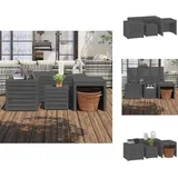 Vidaxl - 4-tlg. Gartenbox-Set Grau Massivholz Kiefer - Gartenbox - Holzkiste - Gartenmöbel - Outdoor Möbel - Stauraum