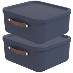 ROTHO Aufbewahrungsbox Aufbewahrungsbox mit Deckel Maloja 20l (Aufbewahrungsset, 2er-Set) blau