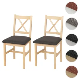 Mendler Esszimmerstuhl HWC-F77 Stoff schwarz braun 2er Set