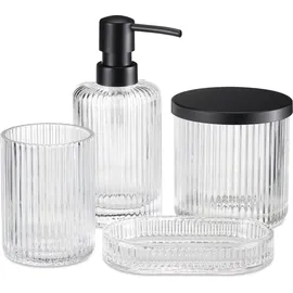 Navaris Zahnputzbecher Glas Schwarz