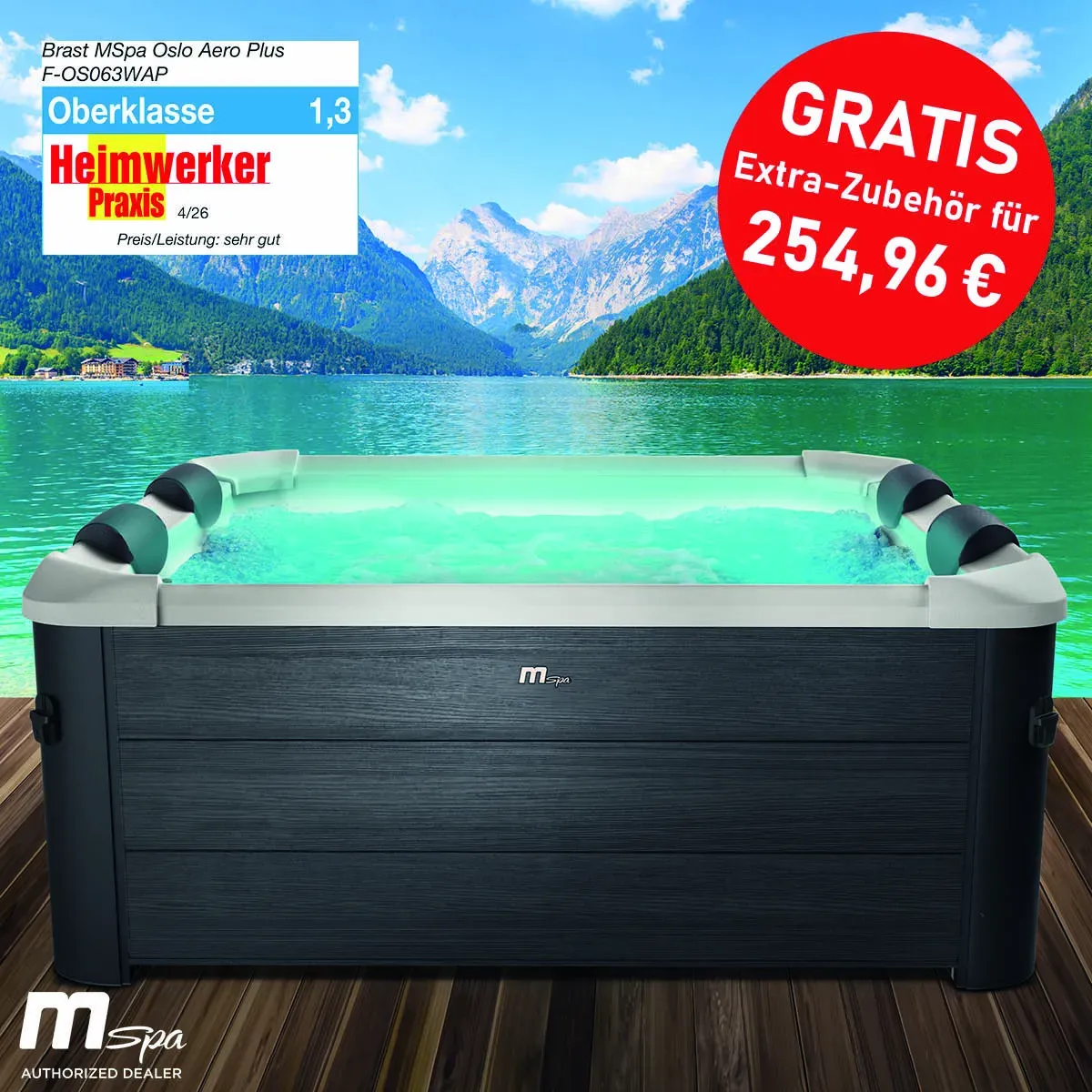 BRAST MSpa Whirlpool OSLO AERO PLUS Maxi Set 6 Personen mit LED