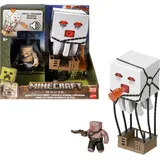Mattel Minecraft Ghast mit Feuerattacke, Lichter, Geräusche, und Projektil, Piglin-Krieger, vom Film inspiriert, JFB69