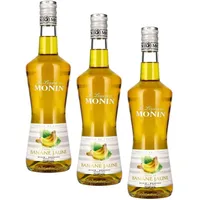 Monin Likör Bananen (1 x 0,7l) - Aromatisch für Cocktails und Desserts - Tropischer Bananenlikör für kreative Getränke (Packung mit 3)