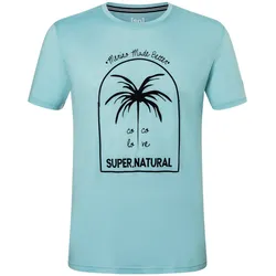 super natural Freizeit-Tshirt Graphic King Coco - Merinowollmix - hellblau Herren