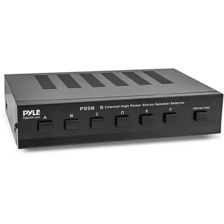 Pyle Lautsprecher Umschaltbox 200 Watt – 6 Zonen Lautsprecher-Verteiler für Stereo Verstärker – Passiver Multiroom Umschalter mit A/B/C/D Schaltern – HiFi Switch Box für bis zu 6 Lautsprecherpaare
