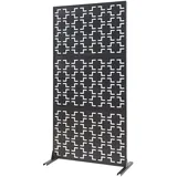 casa.pro Paravent - Raumteiler, Aaskis Stahl 200x100x50 cm Schwarz