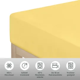 OTTO home Bettlaken Mikrofaser-Jersey 140 x 200 cm gelb