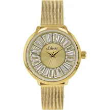 S.Oliver Quarzuhr Armbanduhr Edelstahl gold 2038588