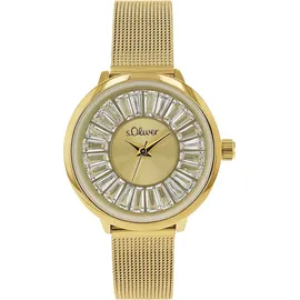 S.Oliver Quarzuhr Armbanduhr Edelstahl gold 2038588