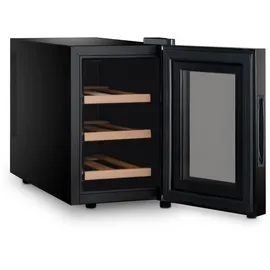 h.koenig AGE6 Weinkühlschrank / 6 Flaschen / Temperatur 11°C bis 18°C/LED-Temperaturanzeige/Holzlagerböden