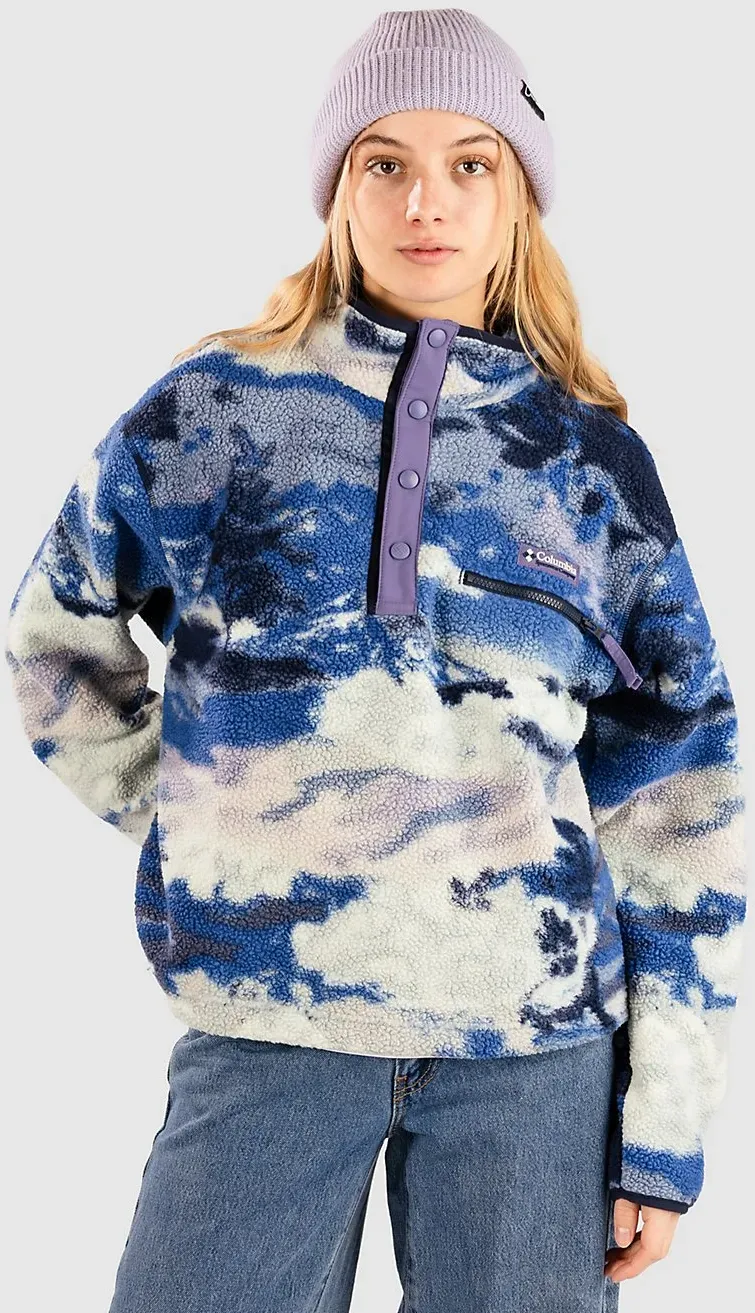 Columbia Helvetia II Printed Cropped Half Snap Half-Zip Fleece Pullover nocturnal / dreaming Gr. XS
