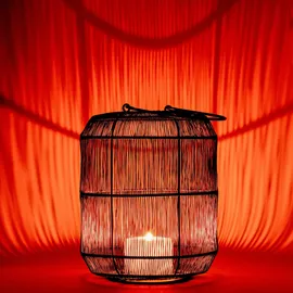Marrakesch Orient & Mediterran Interior Skandinavische Deko Windlicht Teelichthalter Kerzenhalter Stello Schwarz Gross