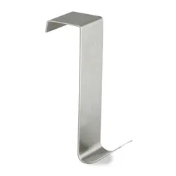 Relaxdays Türhaken, 10er Set, zum Einhängen, Kleiderhaken für Tür & Schrank, Haken für 2 cm Türfalz, Edelstahl, silber