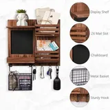 Famanu Schlüsselboard mit Ablage und Briefhalter - Vintage Holz