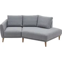 2,5-Sitzer "Elvis", grau (saltnpepper), B:220cm H:80cm T:127cm, 79% PES; 21% PP, ATLANTIC HOME COLLECTION, Sofas, Polsterecke mit offenem Ende im skandinavischen Stil, Massivholzfüße