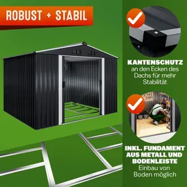 Gardebruk GARDEBRUK® XXL Metall Gerätehaus 5m2 mit Fundament 260x205x180cm