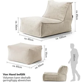 mokebo Sitzsack, Beige, Textil, 60x65x95 cm, Oeko-Tex®, Wohnzimmer, Hocker, Sitzsäcke, XXL Sitzsäcke