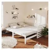 vidaXL Ausziehbares Tagesbett 2x(90x200) cm weiß