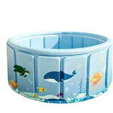 Faltbarer Hundepool Kinder Schwimmbecken, 45cm Height Nicht Aufblasbares Planschbecken Aus Robustem PVC, Tragbarer Pool Für Garten Balkon Outdoor Hunde Kinder