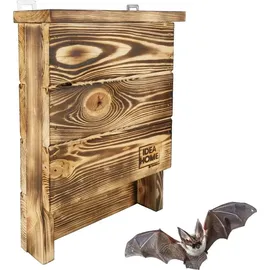 idea home LEVIATAN CHIROPTERA Fledermauskasten aus Massiv-Holz - fertig montiert, Nistkästen, wetterfest, unbehandelt, Fledermaus-Haus & Nistkasten für Fledermäuse sowohl Sommer- & Winterquartier