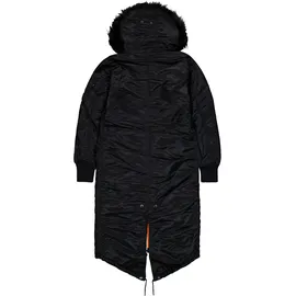 Alpha Industries Winterjacke ALPHA INDUSTRIES "Long Fishtail W", Damen, Gr. XS, schwarz, Obermaterial: 100% Nylon; Futter: 100% Nylon; Füllung: 100% Polyester, Jacken Winterjacke