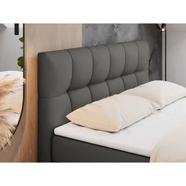 MKS Meble Boxspringbett 200 x 200 cm H3 Dunkelgrau