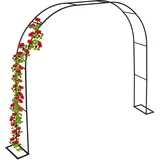Relaxdays Rosenbogen, Metall, HxBxT: 210 x 280 x 40 cm, Torbogen Garten, stabiler Rankbogen für Kletterpflanzen, schwarz