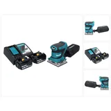 Makita DBO 482 RF Akku Schwingschleifer 18 V 112 x 102 mm + 2x Akku 3,0 Ah + Ladegerät