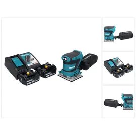 Makita DBO 482 RF Akku Schwingschleifer 18 V 112 x 102 mm + 2x Akku 3,0 Ah + Ladegerät