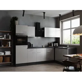 Respekta Winkelküche L-Form 280 x 172 cm Grau Matt