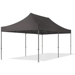 TOOLPORT  3x6m Stahl Faltpavillon, ohne Seitenteile, dunkelgrau - (600076)