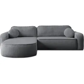 lookway Eckcouch mit Schlaffunktion und Bettkasten Grau