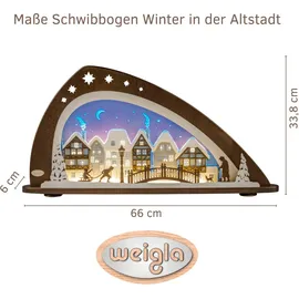 Weigla Schwibbogen LED Winter in der Altstadt 66 x 33,8 x 6 cm