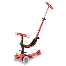 Micro Mobility Micro Mini2Grow Deluxe Magic LED Kinder Dreiradroller Rot