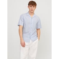 JACK & JONES Kurzarmhemd »JJESUMMER RESORT LINEN BLEND SHIRT SS SN«, Gr. M - N-Gr, cashmere blue, , 71947140-M N-Gr