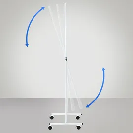 CLP Standspiegel Medusa Eckig I Rechteckig 166x48cm I Kippbar Und 360° Drehbar, Rollen Mit Stoppfunktion, Metallrahmen, Für Wohnzimmer Und Flur