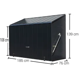 Trimetals Sesame Fahrradbox Metall Dunkelgrau 76x185x139 cm