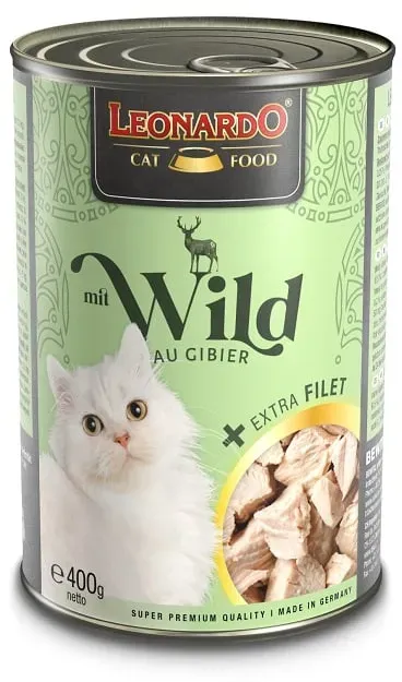 LEONARDO Wildbret mit extra Filet Nassfutter für Katzen 400g