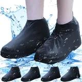 Ahigh Schuhüberzieher wasserdicht,[3 Paare]Zügeregenschutz schuhe für Männer und Frauen,Einweg/Mehrweg Latex-überschuhe mit rutschfesten wasserdicht für Regen,Schneetag,Wüstenstrand,Schlammige Straßen - M(34-38)