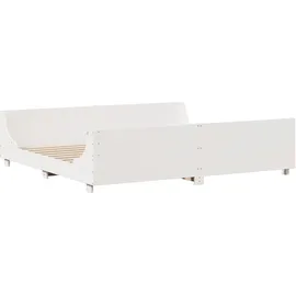 vidaXL Massivholzbett ohne Matratze Weiß 180x200 cm Kiefernholz